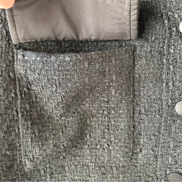 NEW! House of Harlow 1960 Tweed Jacket/Raw Hem/ Snap Front/Front Pockets/Black - Picture 6 of 16